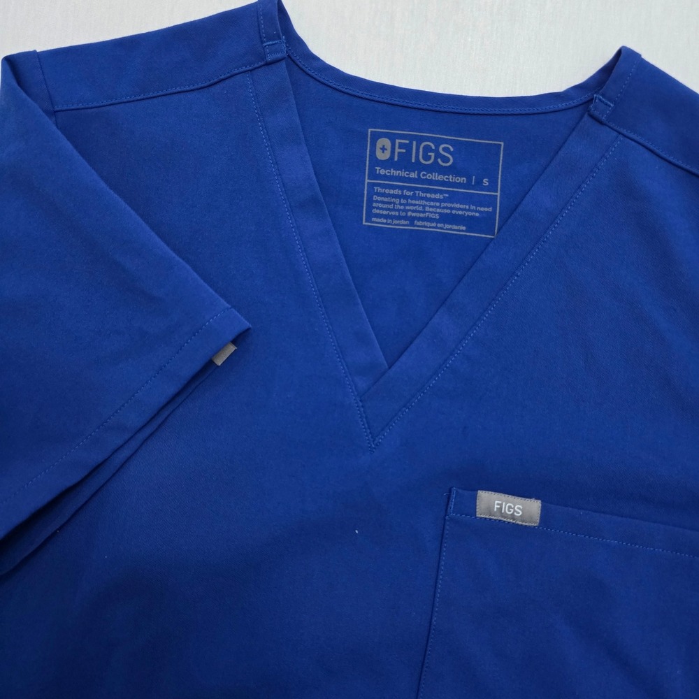 FIGS Catarina One-Pocket Scrub Top Royal Blue Technical Collection S 1000211